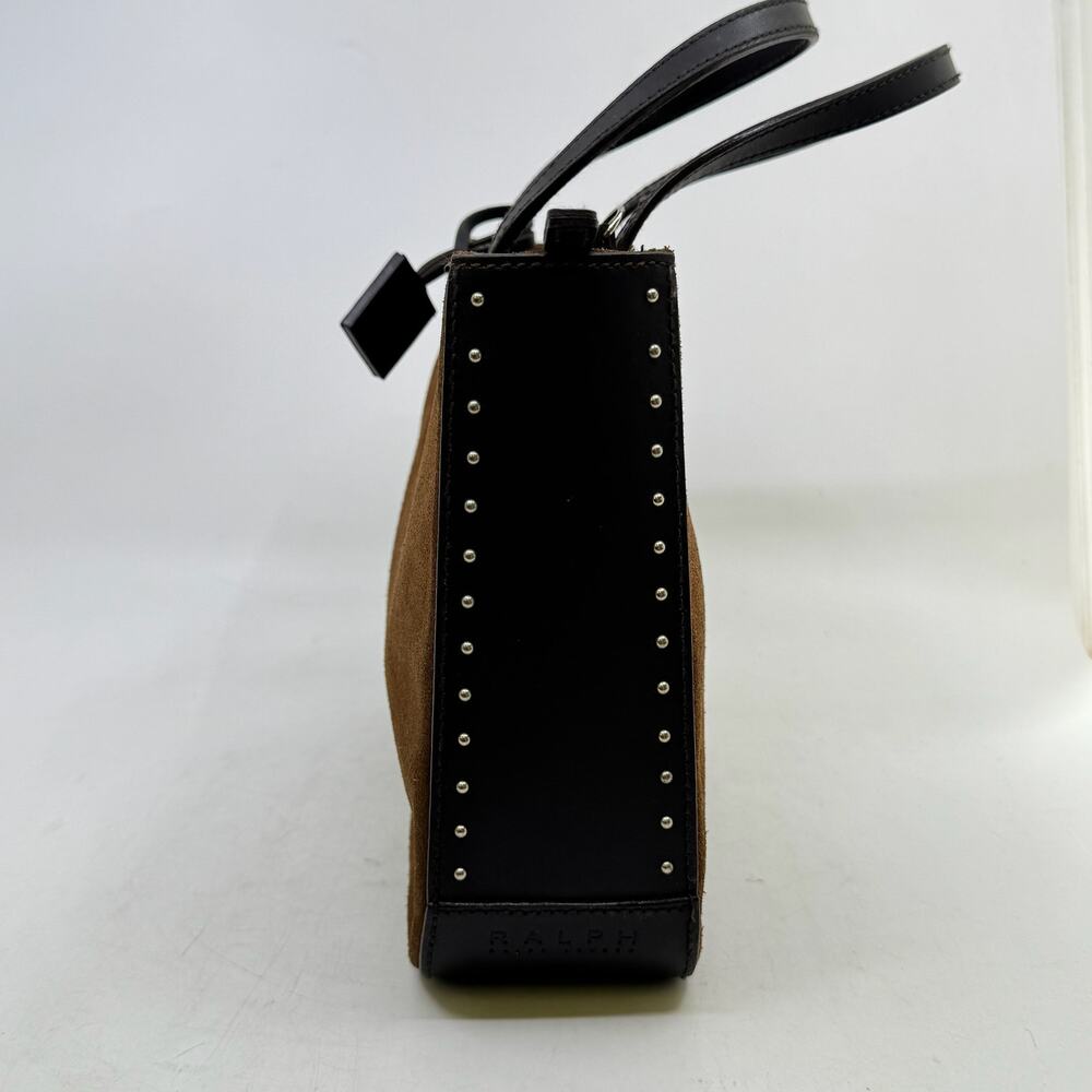 RALPH by Ralph Lauren Brown Suede Studded Mini Tote Handbag - Picture 3 of 9